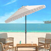 Elegant Valance 9Ft Umbrella, Beige - Umbrellas - 2