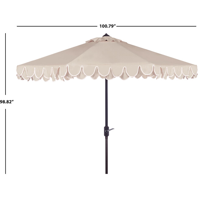 Elegant Valance 9Ft Umbrella, Beige - Umbrellas - 4