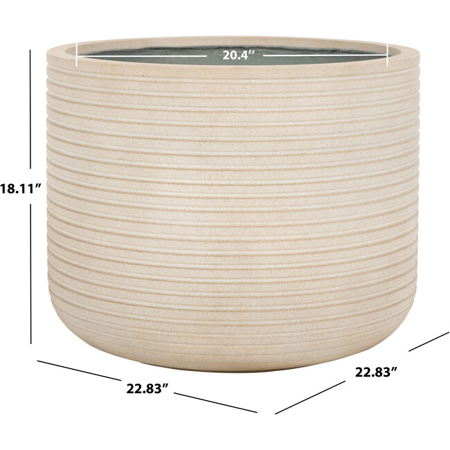 Nardo Large Planter Pot, Beige - Planters - 3