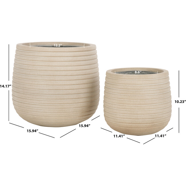 Jasper Planter Pot, Beige - Planters - 3