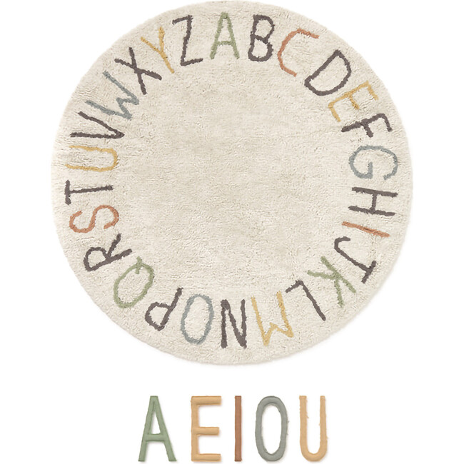 Washable Play Rug ABC color and letters