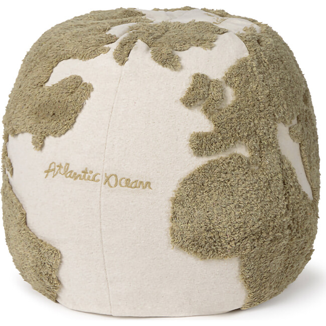 Pouf World Map Rugcycled
