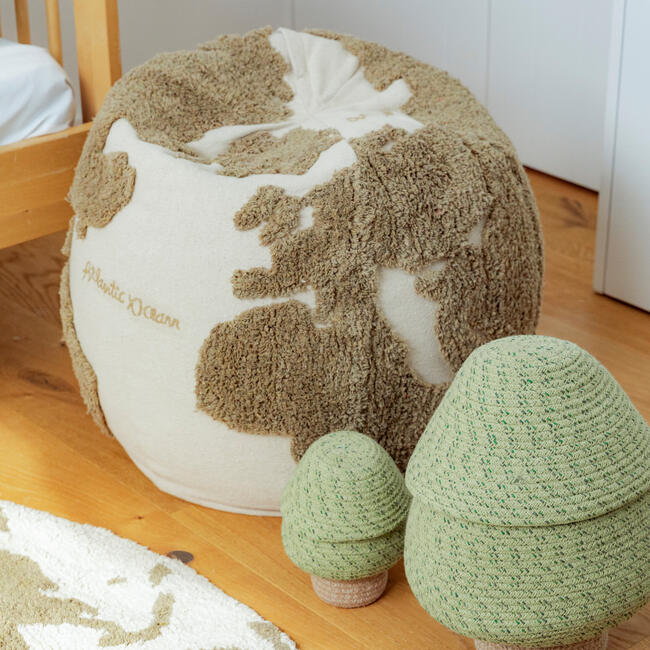 Pouf World Map Rugcycled - Wall Décor - 3