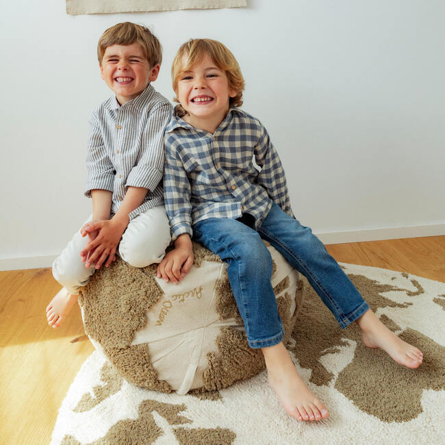 Pouf World Map Rugcycled - Wall Décor - 4