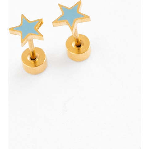 Star Stud Earrings, Blue