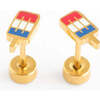 Patriotic Pop Stud Earrings, Multi - Earrings - 1 - thumbnail