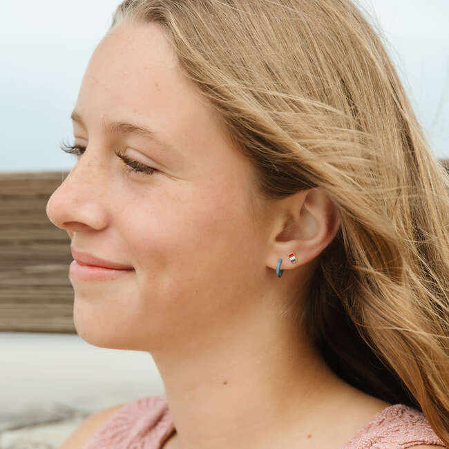 Patriotic Pop Stud Earrings, Multi - Earrings - 2