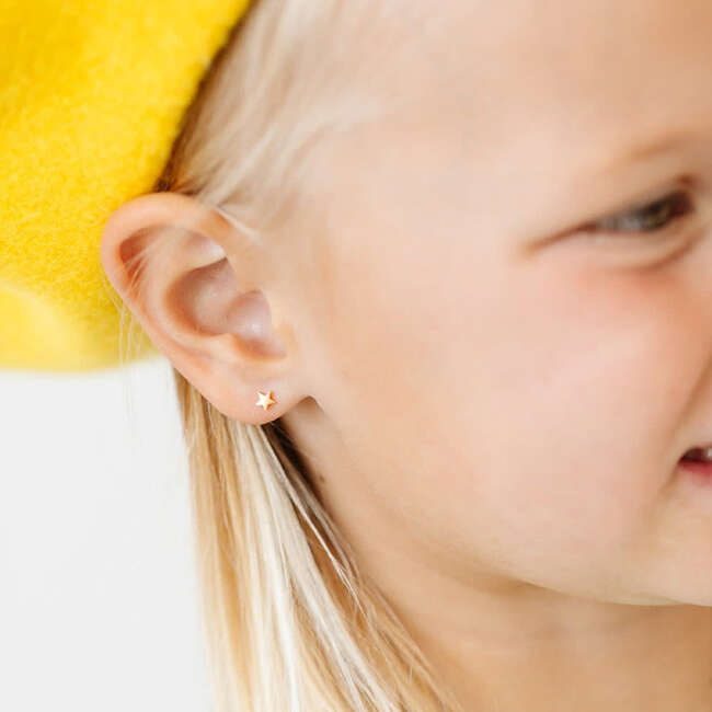 Mini Star Stud Earrings, Gold - Earrings - 2