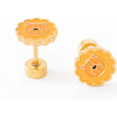 Lion Stud Earrings, Yellow