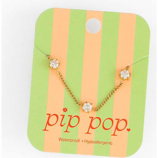 Diamond Repeat Necklace, Gold - Necklaces - 3