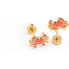 Crab Stud Earrings, Red - Earrings - 4