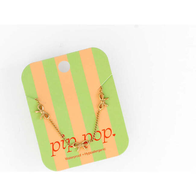Bow Repeat Necklace, Gold - Necklaces - 2
