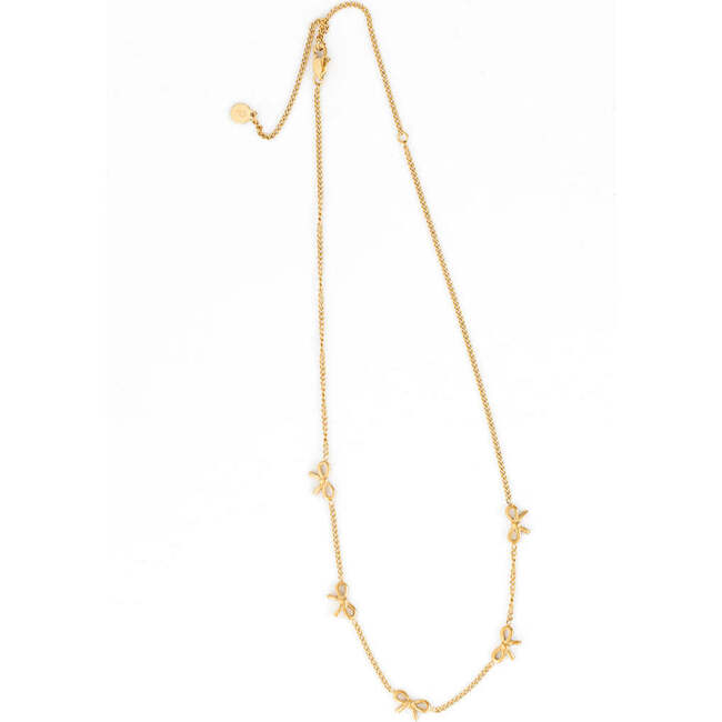 Bow Repeat Necklace, Gold - Necklaces - 3