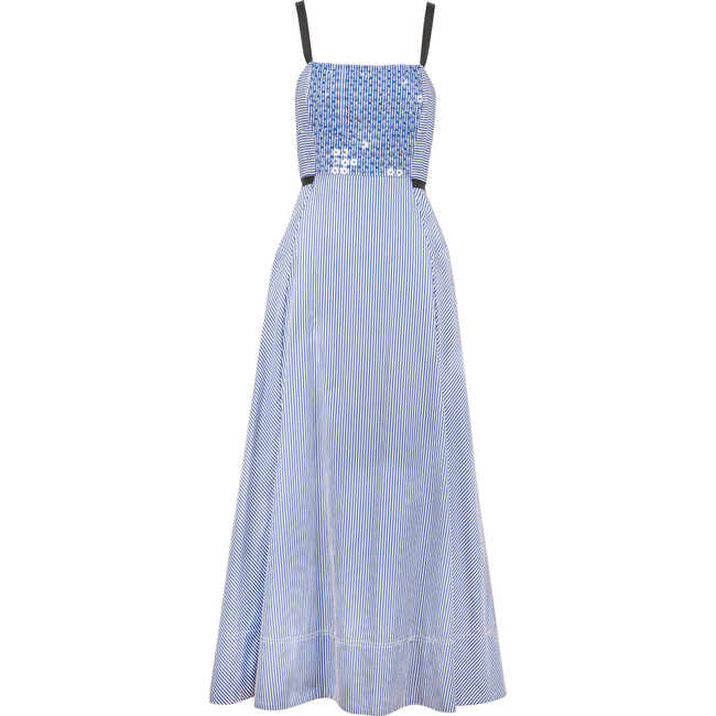 Tavira Dress, Blue/Optic White
