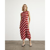 Sleeveless Striped Cody Dress, Brick/Cream - Dresses - 2