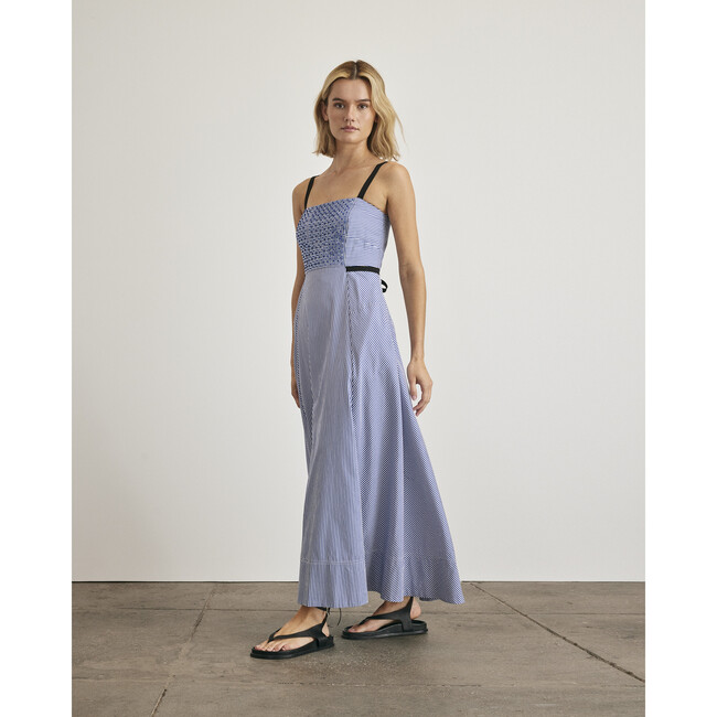 Tavira Dress, Blue/Optic White - Dresses - 3