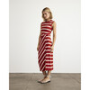 Sleeveless Striped Cody Dress, Brick/Cream - Dresses - 3