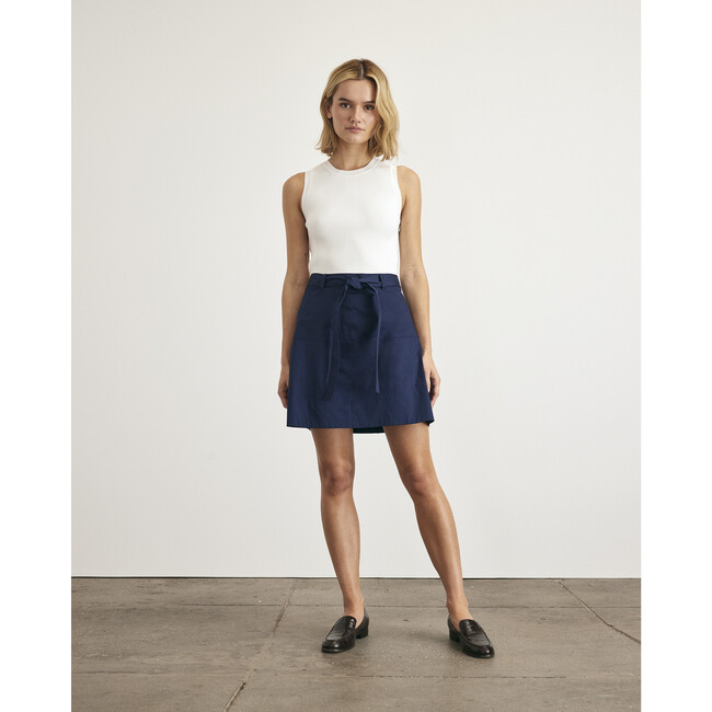 Vanessa Dress, White/Maritime Blue - Dresses - 2