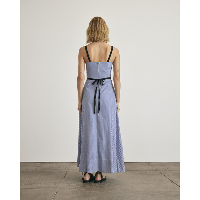 Tavira Dress, Blue/Optic White - Dresses - 5