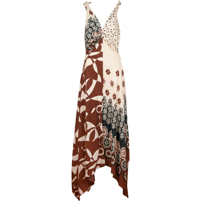 Mabel Dress, Cream/Deep Clay Multi