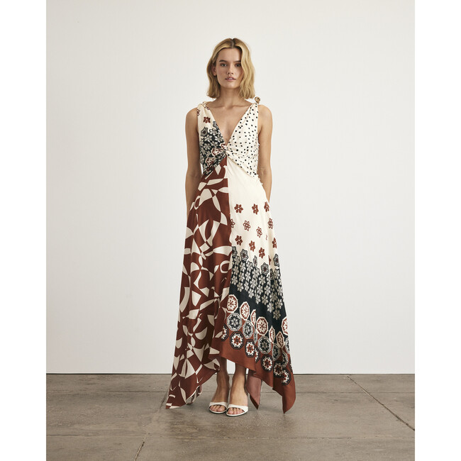 Mabel Dress, Cream/Deep Clay Multi - Dresses - 2