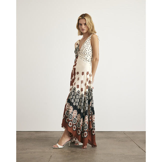 Mabel Dress, Cream/Deep Clay Multi - Dresses - 3
