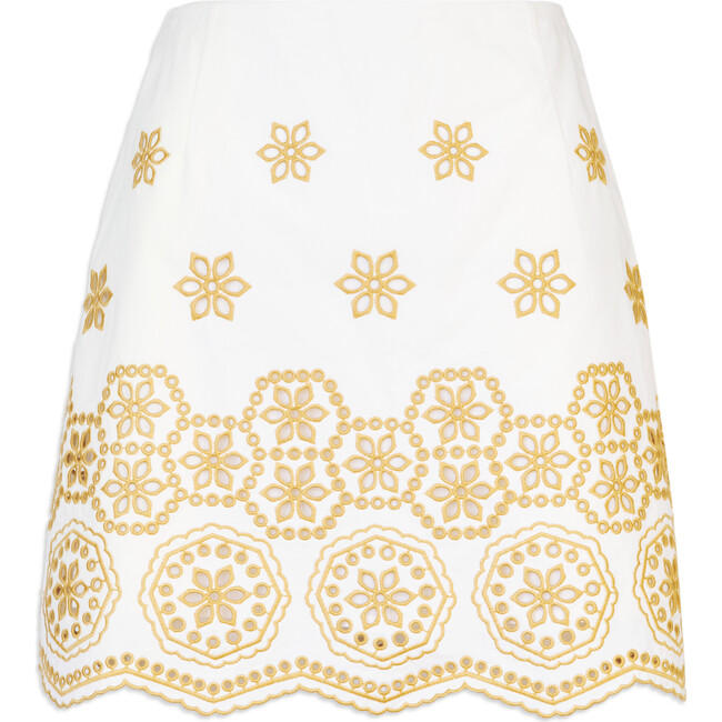 Clarisse Skirt, Ivory/Marigold Multi