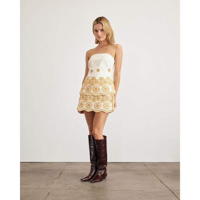 Leah Top, Ivory/Marigold Multi - Dresses - 4