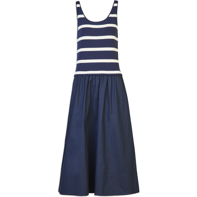 Amber Dress, Maritime Blue/Cream