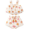 Baby Jesy Printed Cotton Blouse & Shorts Set With Braided Tie, Multicolor - Mixed Apparel Set - 1 - thumbnail