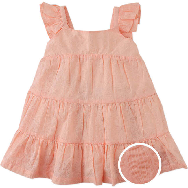 Baby Lauren Tiered Dress With Bow On Back, Peach