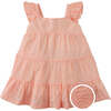 Baby Lauren Tiered Dress With Bow On Back, Peach - Dresses - 1 - thumbnail