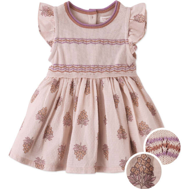 Baby Perrie Striped Knitted Top & Floral Printed Dress, Multicolor