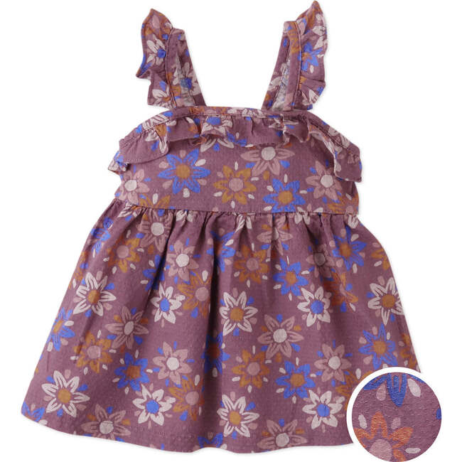 Baby Normani Dress With Knots & Ruffles, Purple