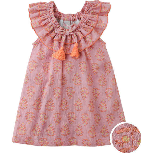 Baby Ally Dress With Ruffles & Tassel, Multicolor