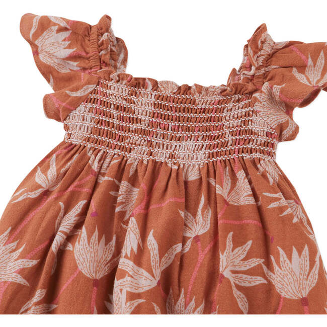 Baby Camilla A-Line Dress With Smocking Details, Brown - Dresses - 2