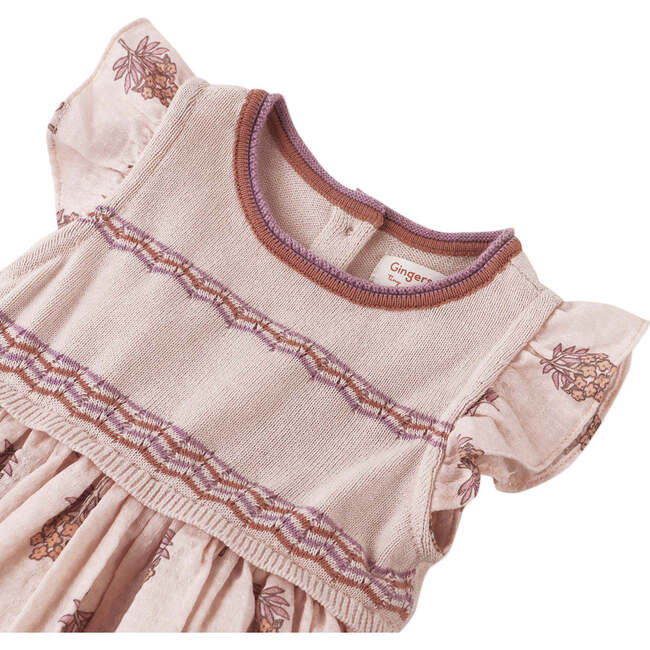 Baby Perrie Striped Knitted Top & Floral Printed Dress, Multicolor - Dresses - 2