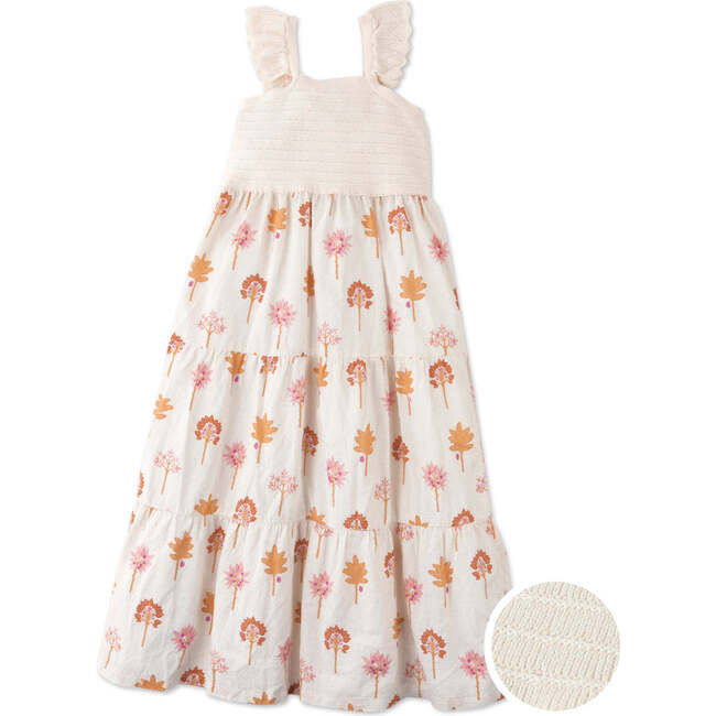Skylar Knitted Bodice Printed Tiered Maxi Dress, Multicolor