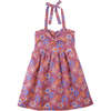 Samantha Floral Batik Halter Dress With Ruffles, Multicolor - Dresses - 1 - thumbnail