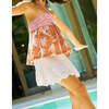 Mia Ribbed Knitted Skirt With Scalloped Pointelle Flutter Hem, Beige - Skirts - 2