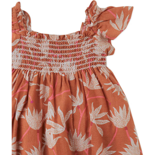 Baby Camilla A-Line Dress With Smocking Details, Brown - Dresses - 4