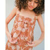 Katrina Printed Strappy Dress With Woven Ties, Brown - Dresses - 2