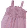 Baby Leigh Broken Striped Dobby Jumpsuit With Smocked Top, Purple - Rompers - 2