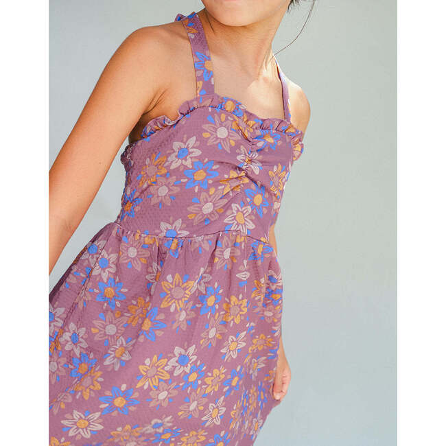 Samantha Floral Batik Halter Dress With Ruffles, Multicolor - Dresses - 3
