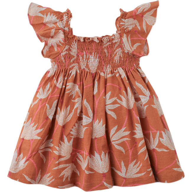 Baby Camilla A-Line Dress With Smocking Details, Brown - Dresses - 5