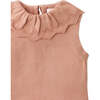 Mariel Knitted Vest With Scalloped Pointelle Neck & Hem, Tan - Blouses - 4