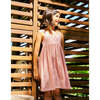 Blair Strappy Dress With All Over Crochet Bodice & Flowers, Peach - Dresses - 2
