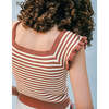 Mariah Stripey Knitted Top With Ruffle Sleeves, Multicolor - Blouses - 5