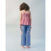 Vivienne Denim Cargo Pants With Multicolor Crochet Pockets, Blue - Pants - 6