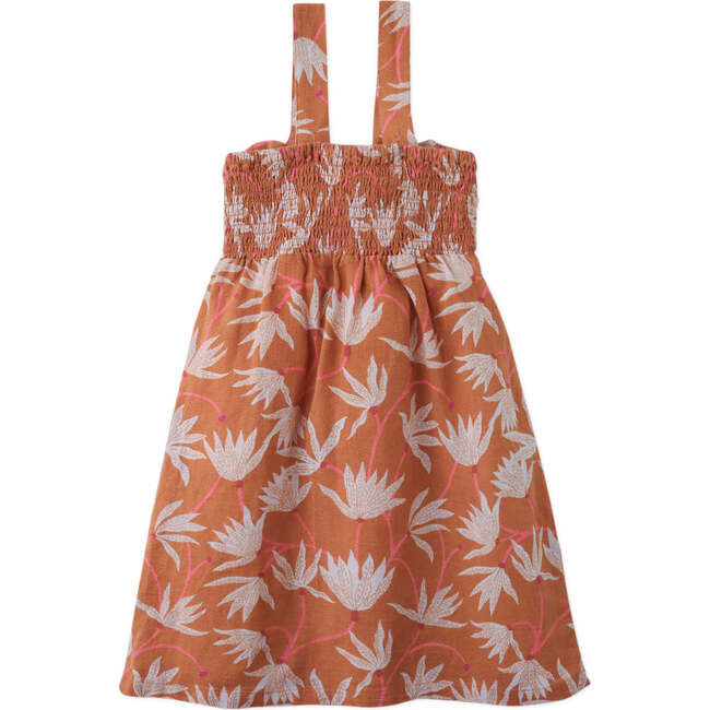 Katrina Printed Strappy Dress With Woven Ties, Brown - Dresses - 5